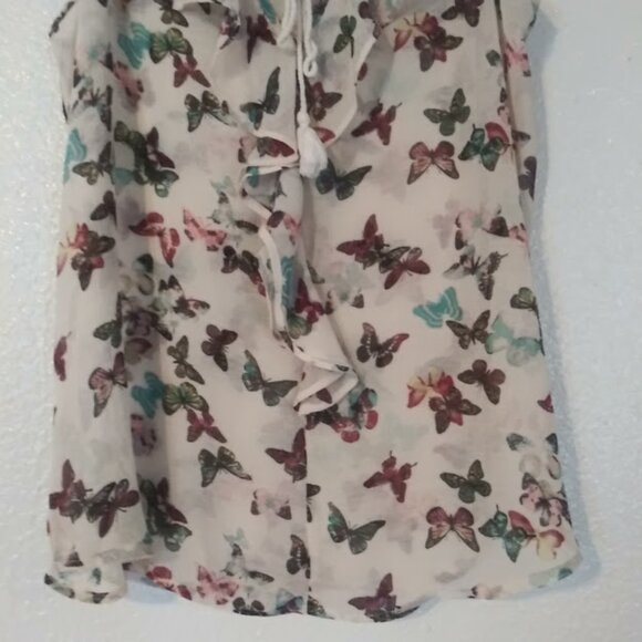 No Boundaries women's size L (11-13) multicolored butterfly print woven tank top - Picture 3 of 16